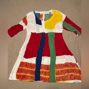 Kembali Colorful Patchwork Geometric Dress Size M/L
